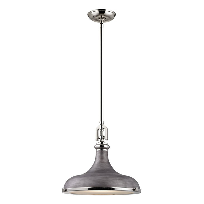 Atlas Lighting Rutherford 15'' Wide 1Lt Pendant, Zinc/Nickel