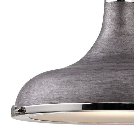 Atlas Lighting Rutherford 15'' Wide 1Lt Pendant, Zinc/Nickel