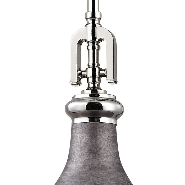 Atlas Lighting Rutherford 15'' Wide 1Lt Pendant, Zinc/Nickel