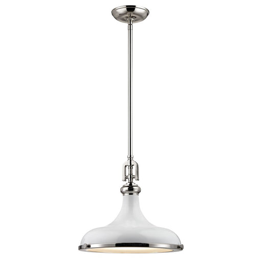 Atlas Lighting Rutherford 15'' Wide 1Lt Pendant, Gloss White/White