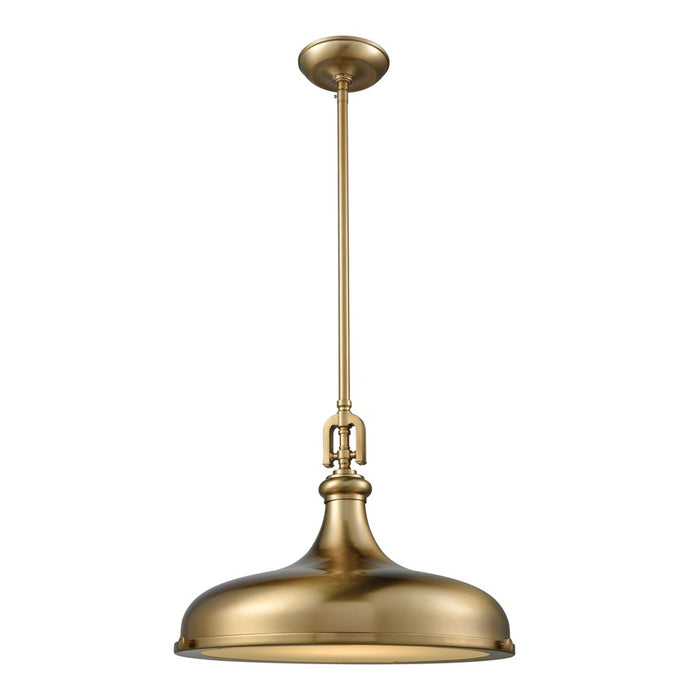 Atlas Lighting Rutherford 18'' Wide 1Lt Pendant, Satin Brass/Brass