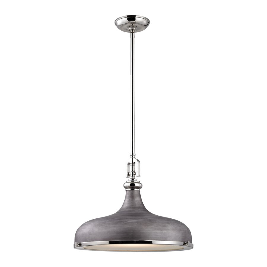 Atlas Lighting Rutherford 18'' Wide 1Lt Pendant, Zinc/Nickel