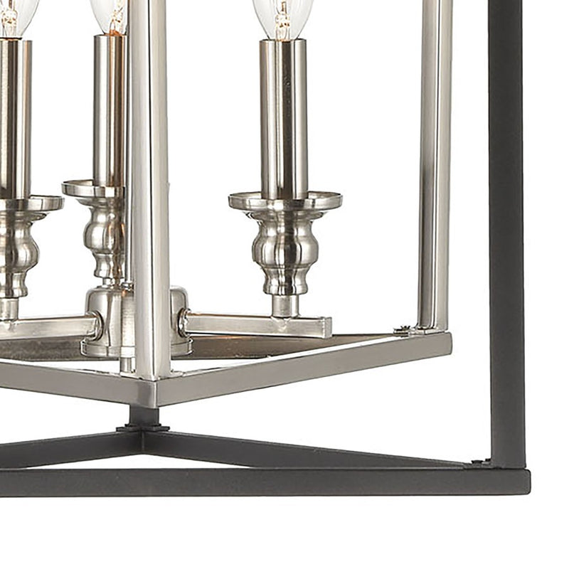 Atlas Lighting Salinger 16in 3-Light Pendant | Modern Charcoal and Satin Nickel Metal | Kitchen Island & Dining Room | Model CL11821-GY