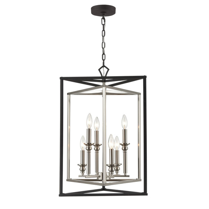 Atlas Lighting Salinger 19'' Wide 6Lt Pendant, Charcoal