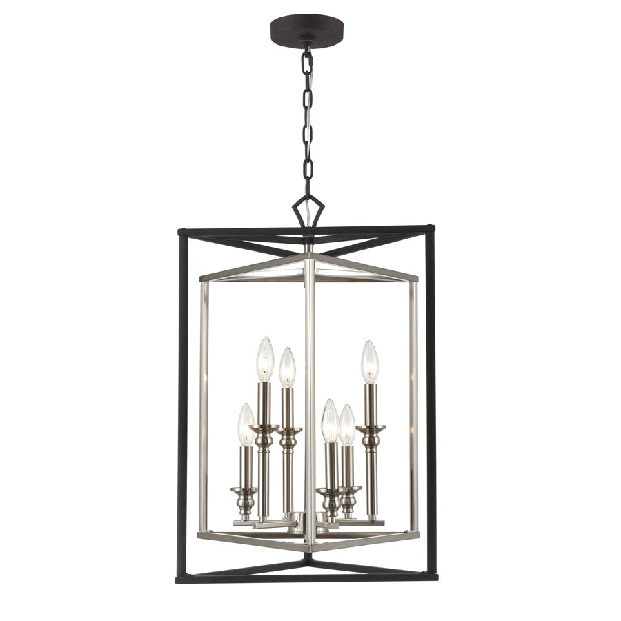 Atlas Lighting Salinger 19'' Wide 6Lt Pendant, Charcoal