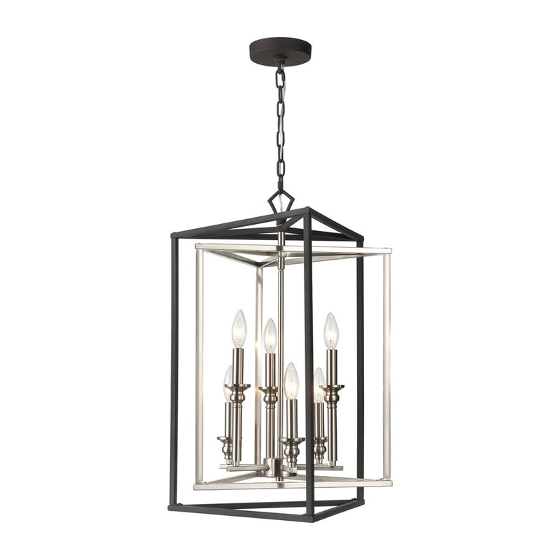 Atlas Lighting Salinger 19'' Wide 6Lt Pendant, Charcoal