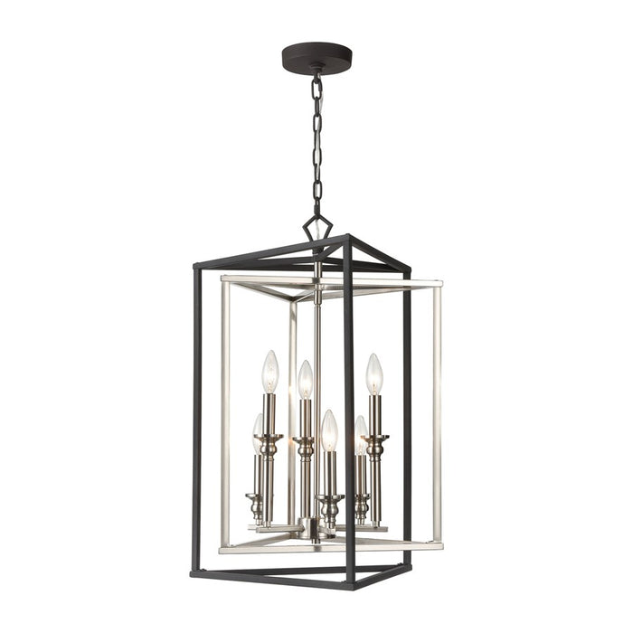 Atlas Lighting Salinger 19'' Wide 6Lt Pendant, Charcoal