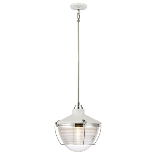 Atlas Lighting Seaway Passage 14'' Wide 1Lt Pendant, White/Clear