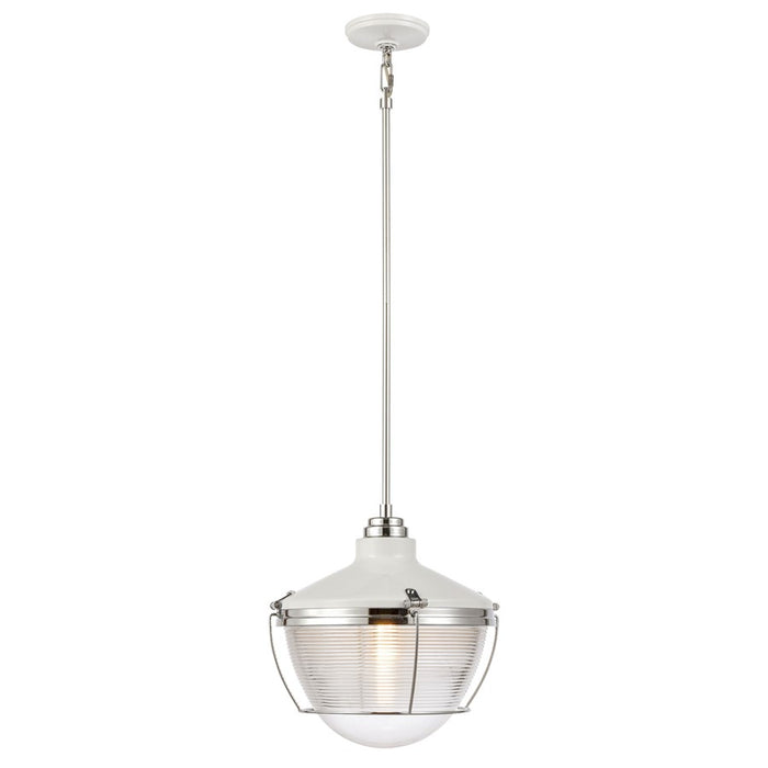Atlas Lighting Seaway Passage 14'' Wide 1Lt Pendant, White/Clear