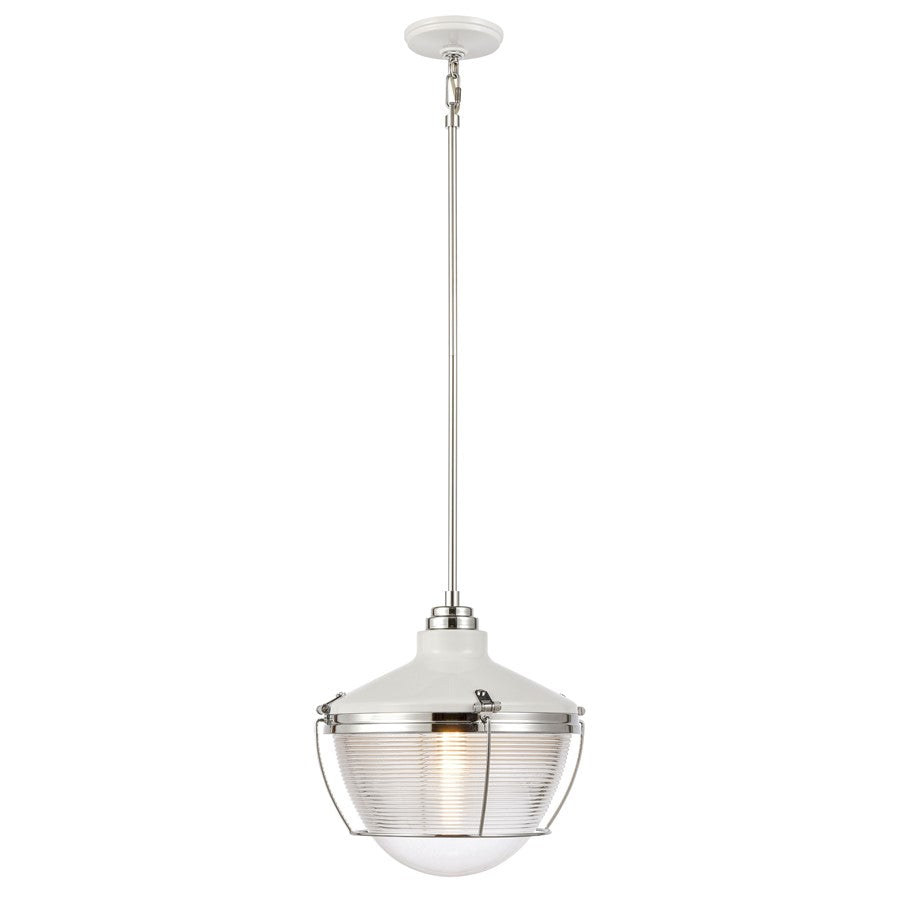 Atlas Lighting Seaway Passage 14'' Wide 1Lt Pendant, White/Clear