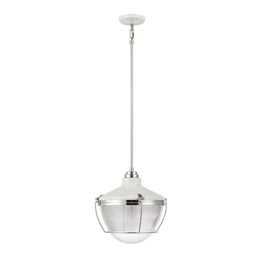 Atlas Lighting Seaway Passage 14'' Wide 1Lt Pendant, White/Clear
