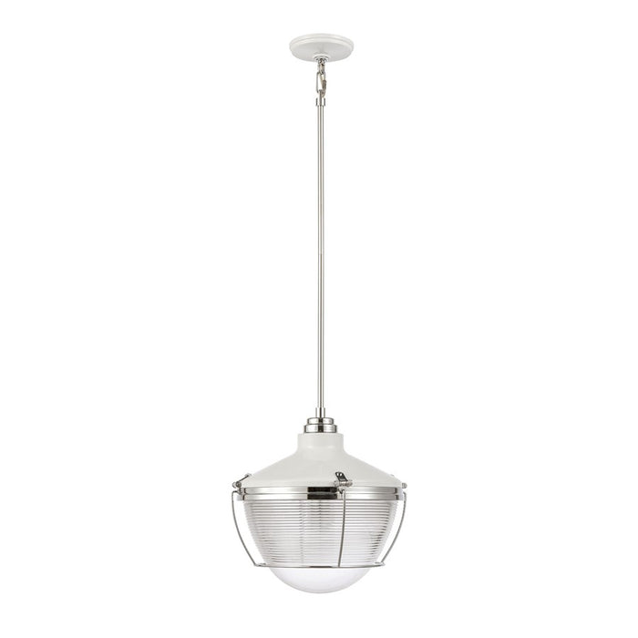 Atlas Lighting Seaway Passage 14'' Wide 1Lt Pendant, White/Clear
