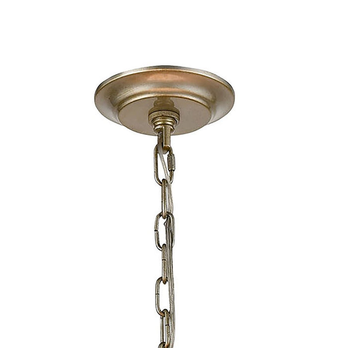 Atlas Lighting Shaftsbury Square 14''W 3Lt Pendant, Silver/White