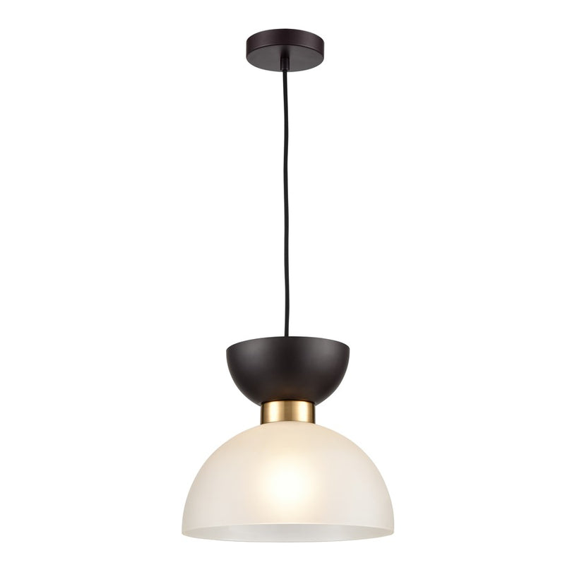 Atlas Lighting Softshot 12in 1-Light Pendant | Black Metal and Frosted White Glass | Kitchen Island & Dining Room | 12 x 12 x 10 in | Model CL11826-BK