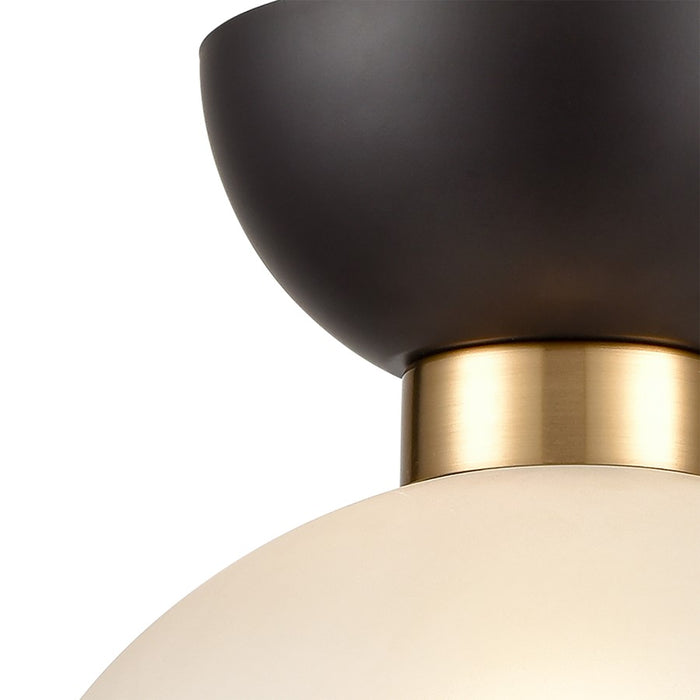 Atlas Lighting Softshot 12'' Wide 1Lt Pendant, Black/White