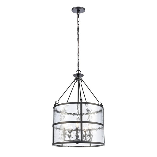 Atlas Lighting Solace 18'' Wide 5Lt Pendant, Matte Black/Clear