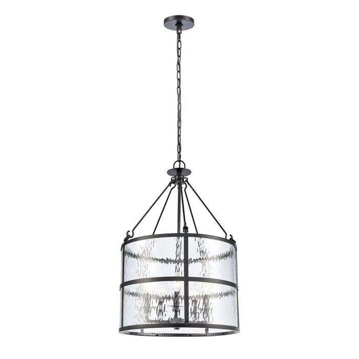 Atlas Lighting Solace 18'' Wide 5Lt Pendant, Matte Black/Clear