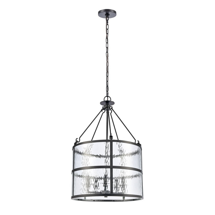 Atlas Lighting Solace 18'' Wide 5Lt Pendant, Matte Black/Clear