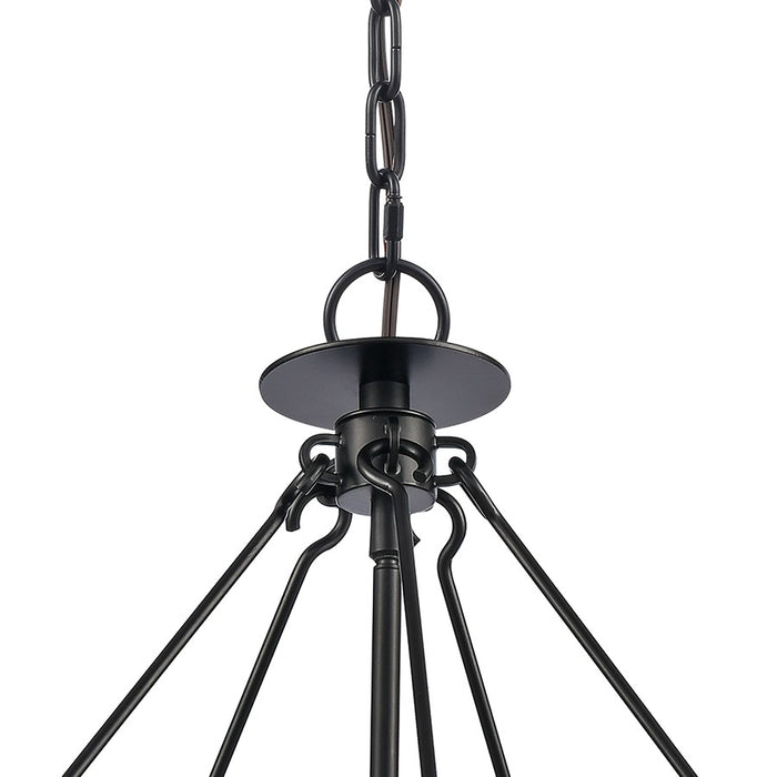 Atlas Lighting Solace 18'' Wide 5Lt Pendant, Matte Black/Clear