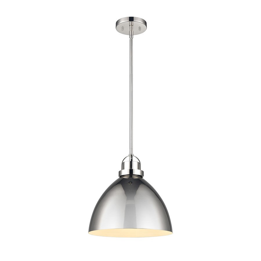 Atlas Lighting Somerville 12'' Wide 1Lt Pendant, Nickel/Nickel