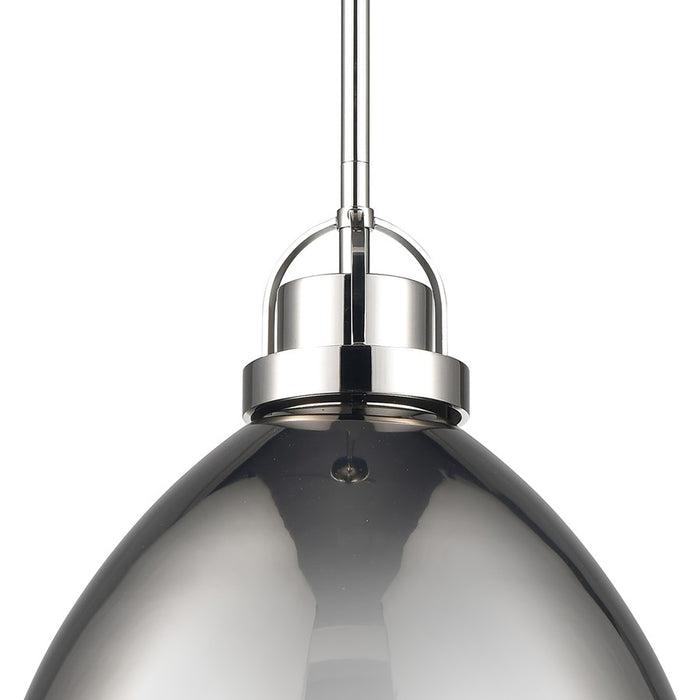 Atlas Lighting Somerville 12'' Wide 1Lt Pendant, Nickel/Nickel