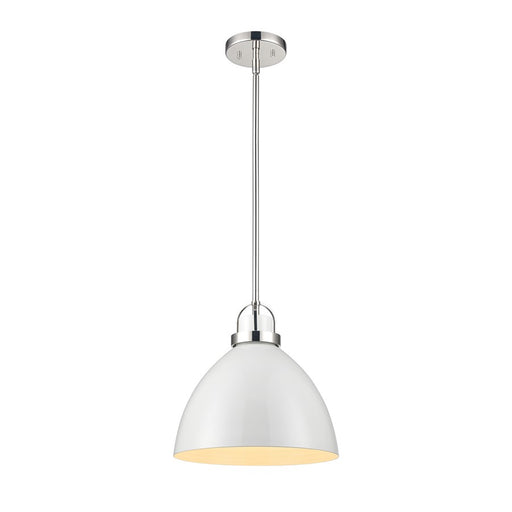 Atlas Lighting Somerville 12'' Wide 1Lt Pendant, Gloss White/White