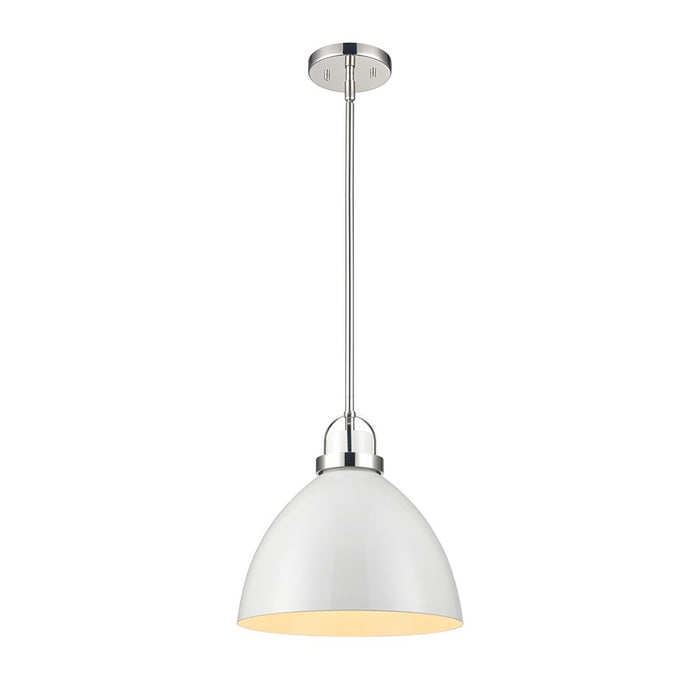 Atlas Lighting Somerville 12'' Wide 1Lt Pendant, Gloss White/White