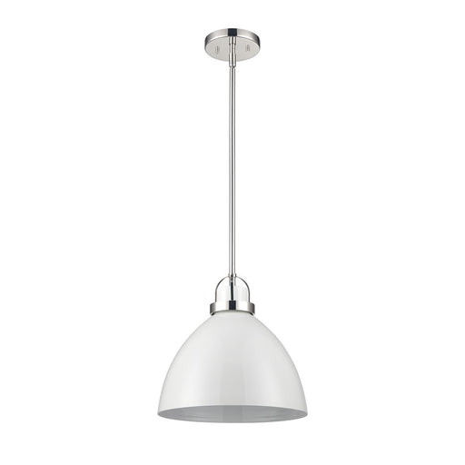 Atlas Lighting Somerville 12'' Wide 1Lt Pendant, Gloss White/White