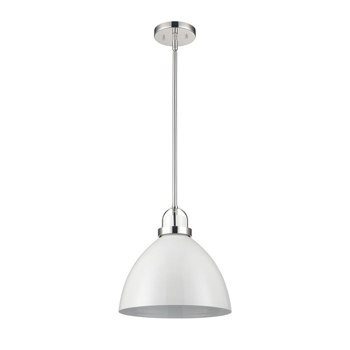 Atlas Lighting Somerville 12'' Wide 1Lt Pendant, Gloss White/White