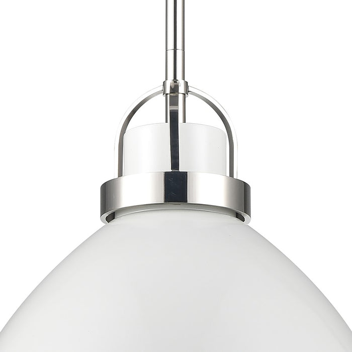 Atlas Lighting Somerville 12'' Wide 1Lt Pendant, Gloss White/White