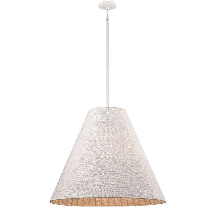 Atlas Lighting Sophie 30'' Wide 4Lt Pendant, White Coral/Off White