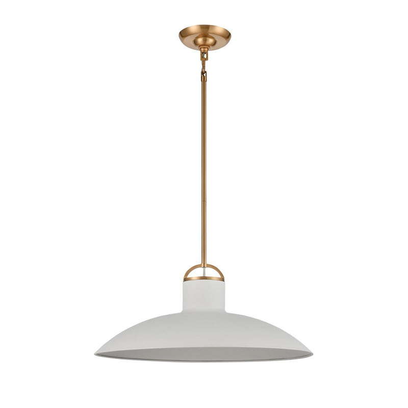Atlas Lighting Surf 20'' Wide 1Lt Pendant, Textured White/White