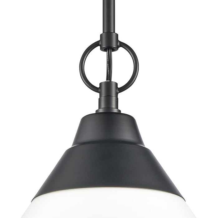 Atlas Lighting Sven 12'' Wide 1Lt Pendant, Matte Black/White