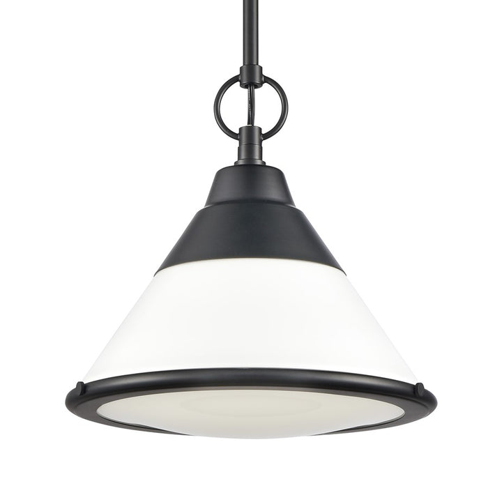 Atlas Lighting Sven 12'' Wide 1Lt Pendant, Matte Black/White