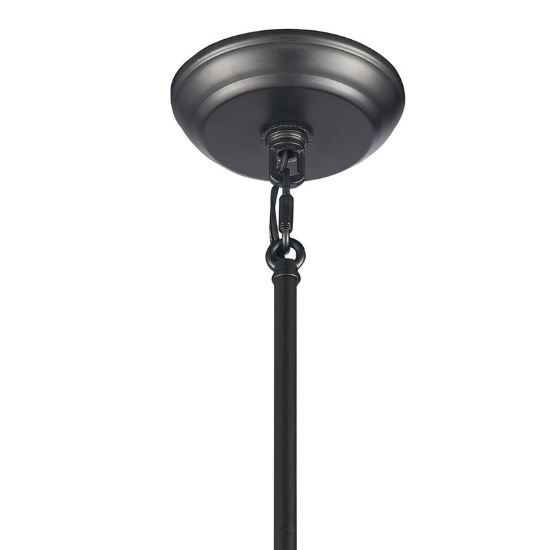 Atlas Lighting Sven 12in 1-Light Pendant | Transitional Matte Black and White Glass | Kitchen Island & Dining Room | Model CL11832-BK