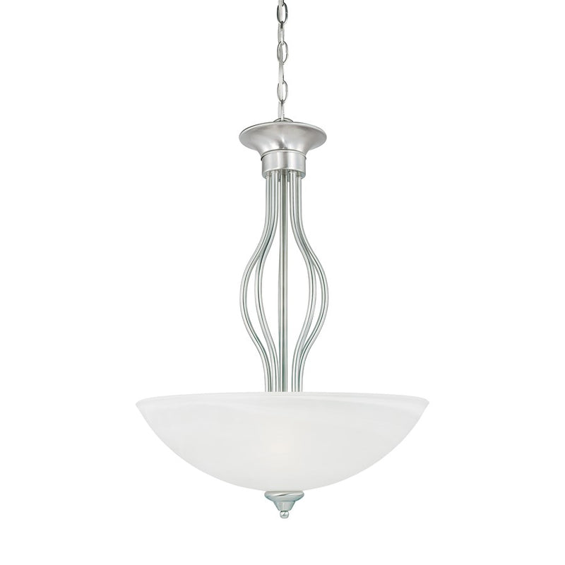 Atlas Lighting Tahoe 20in 3-Light Pendant | Traditional Brushed Nickel and White Frosted Glass | Dining Room & Kitchen Island | Model CL11833-NK