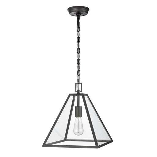 Atlas Lighting Tangent 12'' Wide 1Lt Pendant, Matte black/Clear
