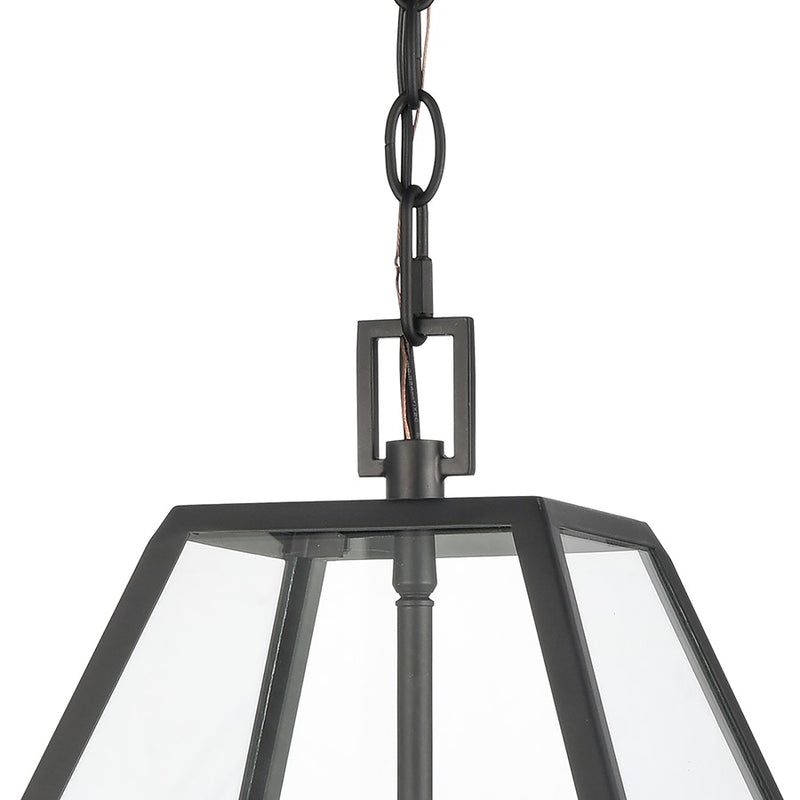 Atlas Lighting Tangent 16in 3-Light Pendant | Modern Matte Black and Clear Glass | Kitchen Island & Dining Room | 16 x 16 x 17.5 in | Model CL11835-BK