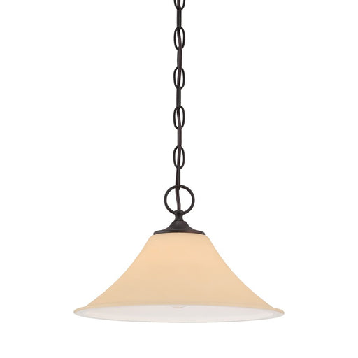 Atlas Lighting Treme 13'' Wide 1Lt Pendant, Espresso/Amber
