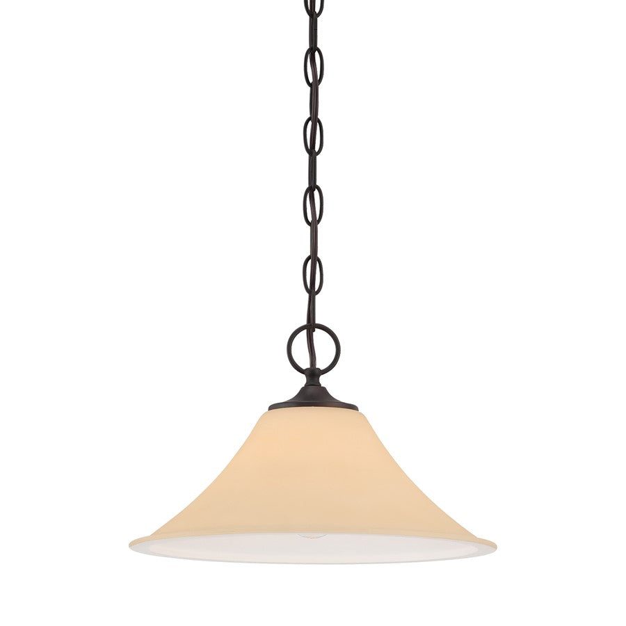Atlas Lighting Treme 13'' Wide 1Lt Pendant, Espresso/Amber