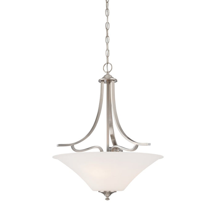 Atlas Lighting Treme 20'' Wide 3Lt Pendant, Brushed Nickel/White