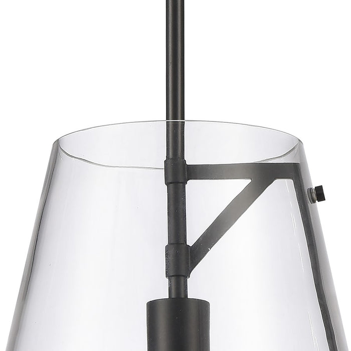 Atlas Lighting Trustle 11'' Wide 1Lt Pendant, Matte Black/Clear