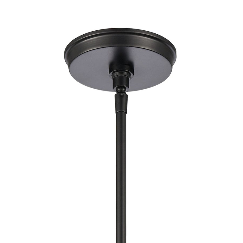 Atlas Lighting Trustle 11in 1-Light Pendant | Modern Industrial Matte Black and Clear Glass | Kitchen Island & Dining Room | Model CL11839-BK