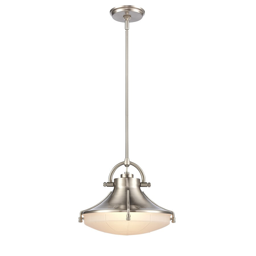 Atlas Lighting Urbanite 13'' Wide 1Lt Pendant, Satin Nickel