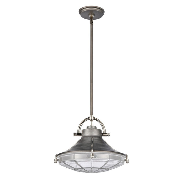Atlas Lighting Urbanite 13'' Wide 1Lt Pendant, Weathered Zinc/Clear