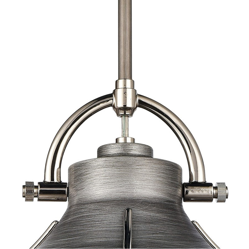 Atlas Lighting Urbanite 13in 1-Light Pendant | Industrial Weathered Zinc and Clear Glass | Kitchen Island & Dining Room | Model CL11840-SV