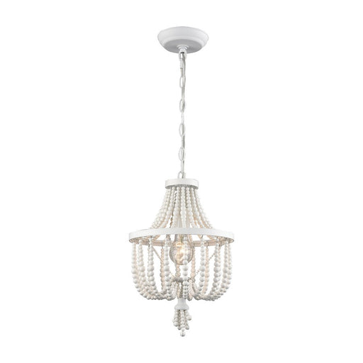 Atlas Lighting Virgin Queen 10'' Wide 1Lt Mini Pendant, White/White