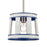 Atlas Lighting White Burlap 10'' Wide 1Lt Pendant, Ocean Blue/White