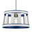 Atlas Lighting White Burlap 14'' Wide 1Lt Pendant, Ocean Blue/White