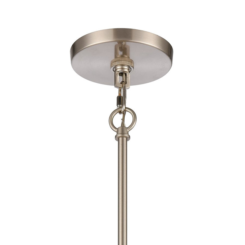 Atlas Lighting White Burlap 14in 1-Light Pendant | Coastal White and Ocean Blue Burlap Shade | Kitchen Island & Dining Room | Model CL11846-WH